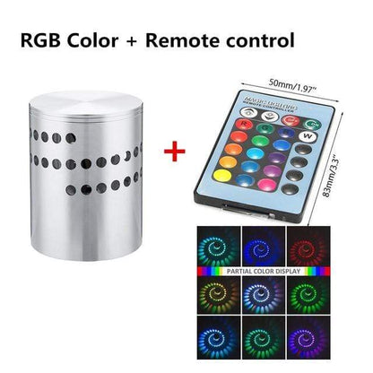 Kinky Cloth Accessories RGB With Remote Spiral Hole LED Wall Light