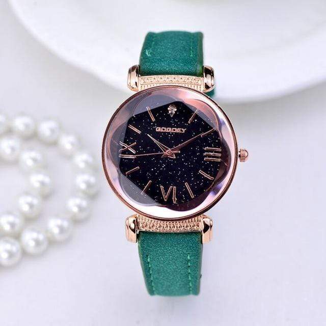 Kinky Cloth Jewelry & Watches Green Starry Sky Wrist Watch