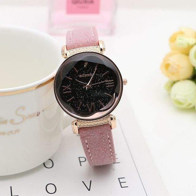 Kinky Cloth Jewelry & Watches Pink Starry Sky Wrist Watch