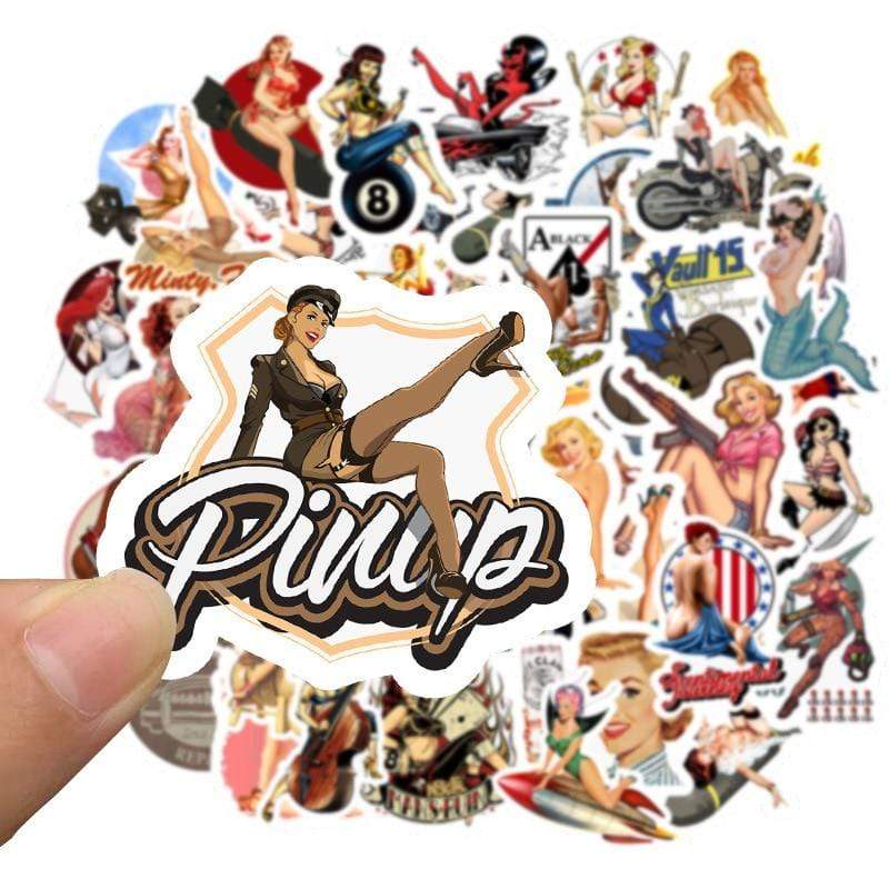 Vintage Retro Pinup Girls Stickers (50 pieces)