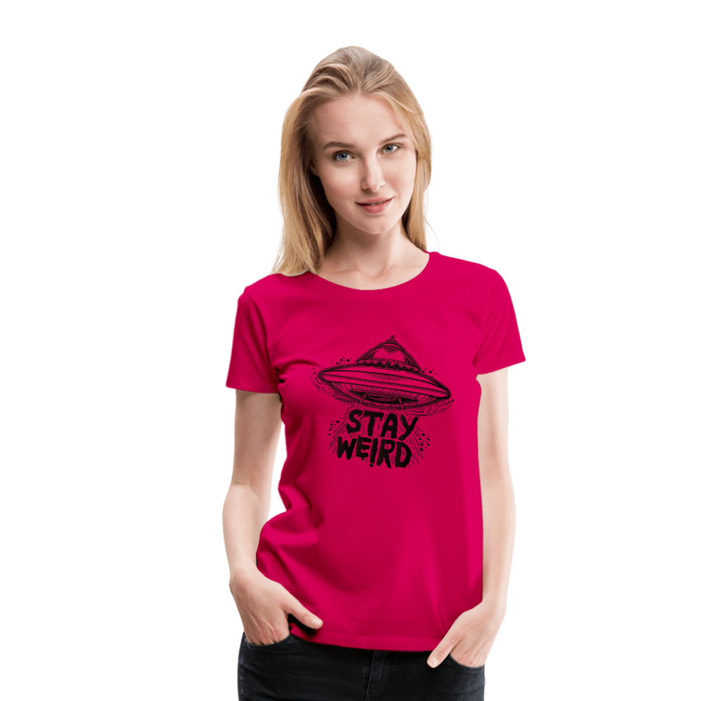 SPOD Women’s Premium T-Shirt dark pink / S Stay Weird Flying Saucer Women’s Premium T-Shirt