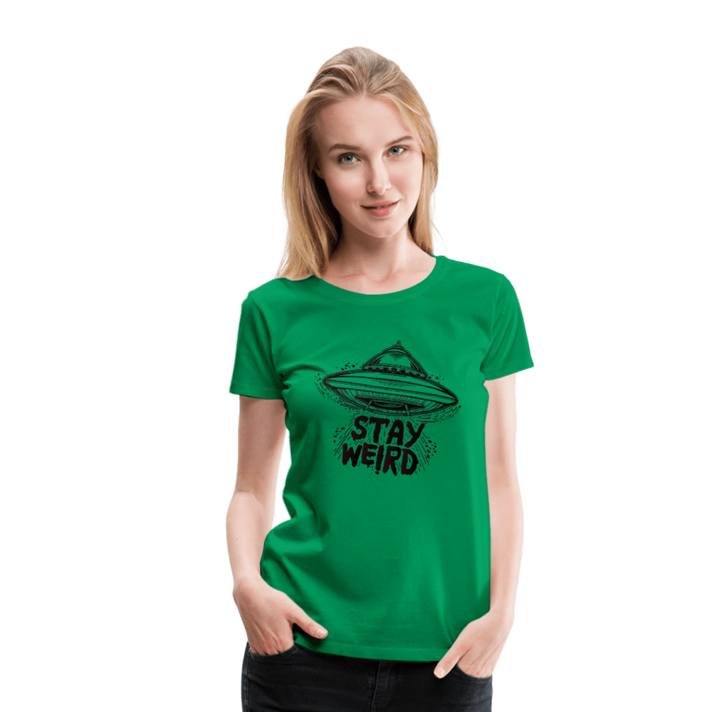 SPOD Women’s Premium T-Shirt kelly green / S Stay Weird Flying Saucer Women’s Premium T-Shirt