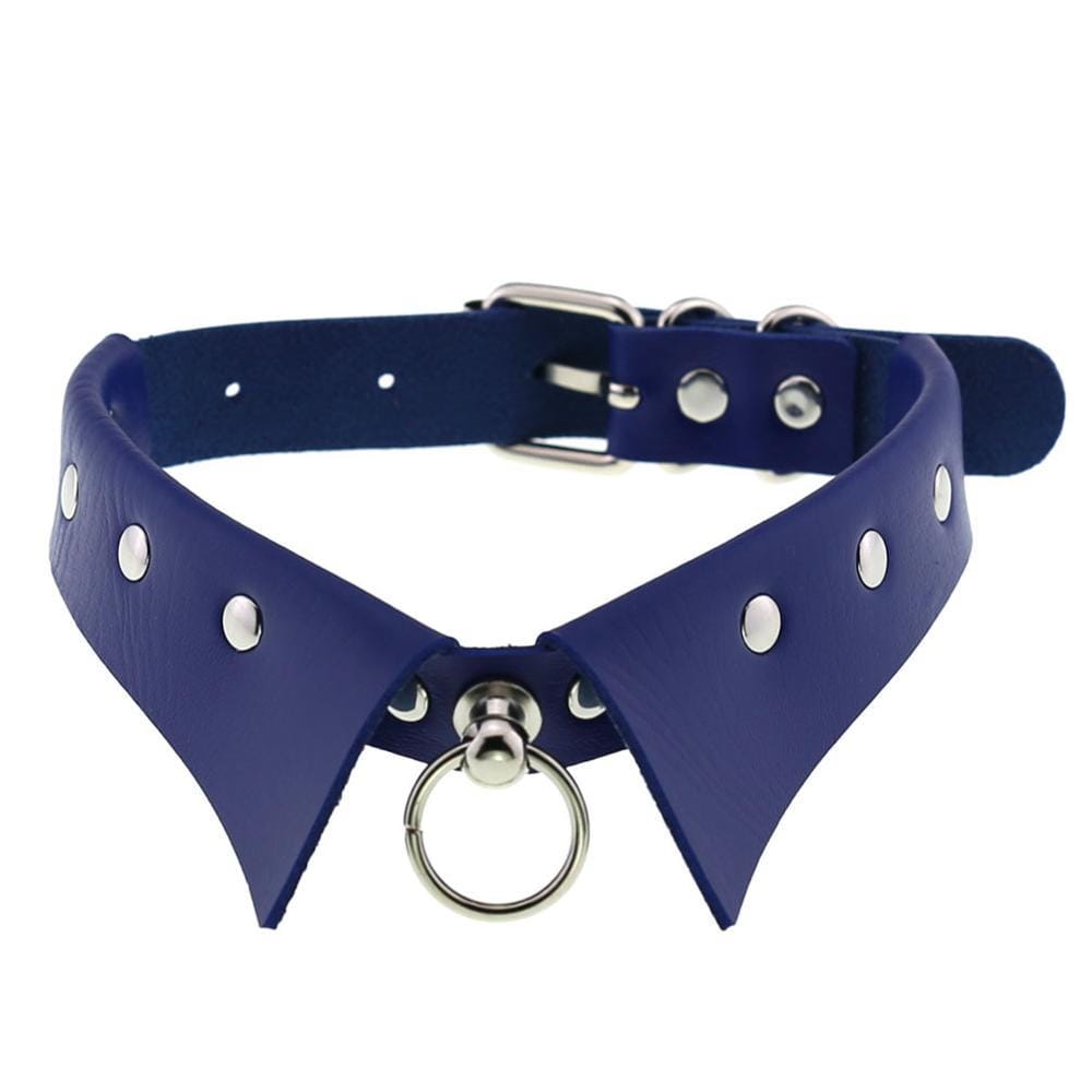 Kinky Cloth 200000162 Blue Steampunk Collar Shape Choker Necklace