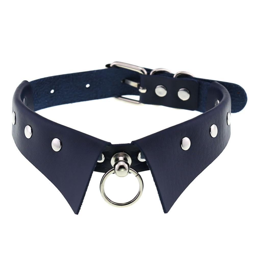 Kinky Cloth 200000162 Dark Blue Steampunk Collar Shape Choker Necklace