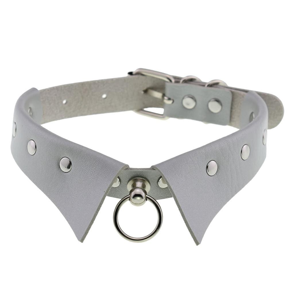 Kinky Cloth 200000162 Gray Steampunk Collar Shape Choker Necklace