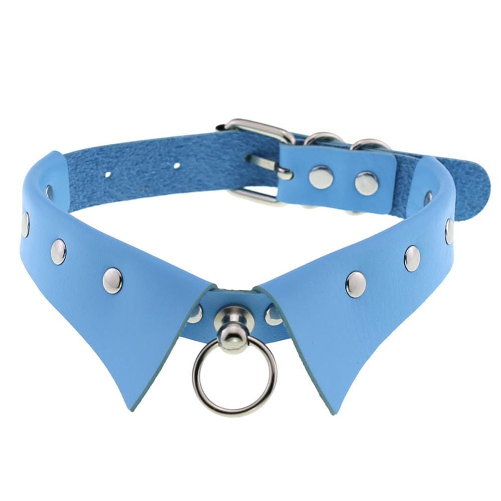 Kinky Cloth 200000162 Light Blue Steampunk Collar Shape Choker Necklace