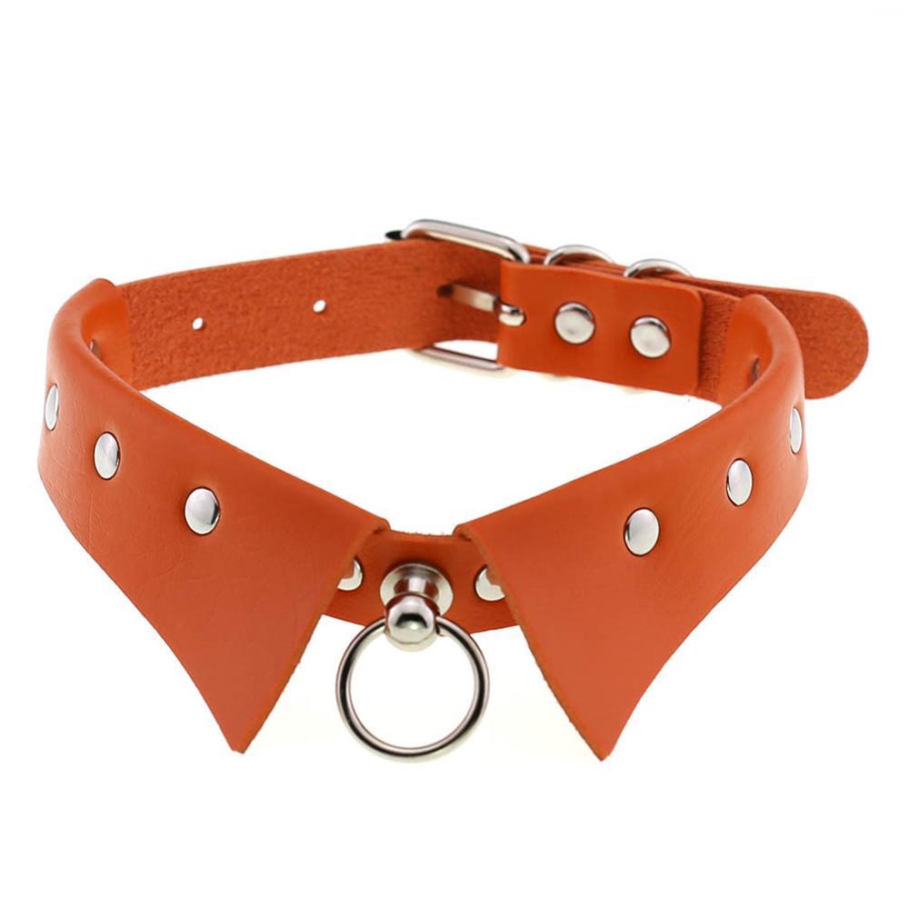 Kinky Cloth 200000162 Orange Steampunk Collar Shape Choker Necklace