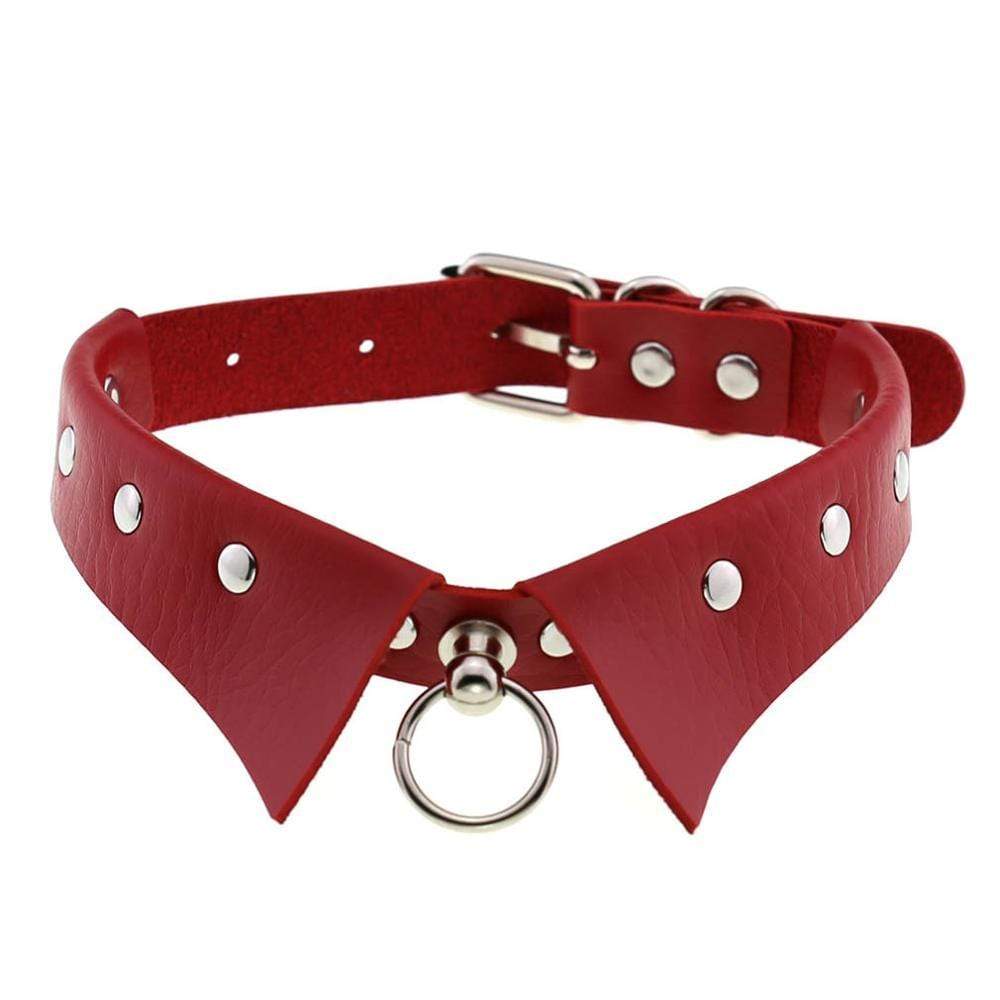 Kinky Cloth 200000162 Red Steampunk Collar Shape Choker Necklace