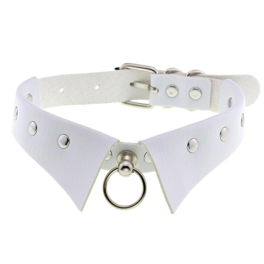 Kinky Cloth 200000162 White Steampunk Collar Shape Choker Necklace