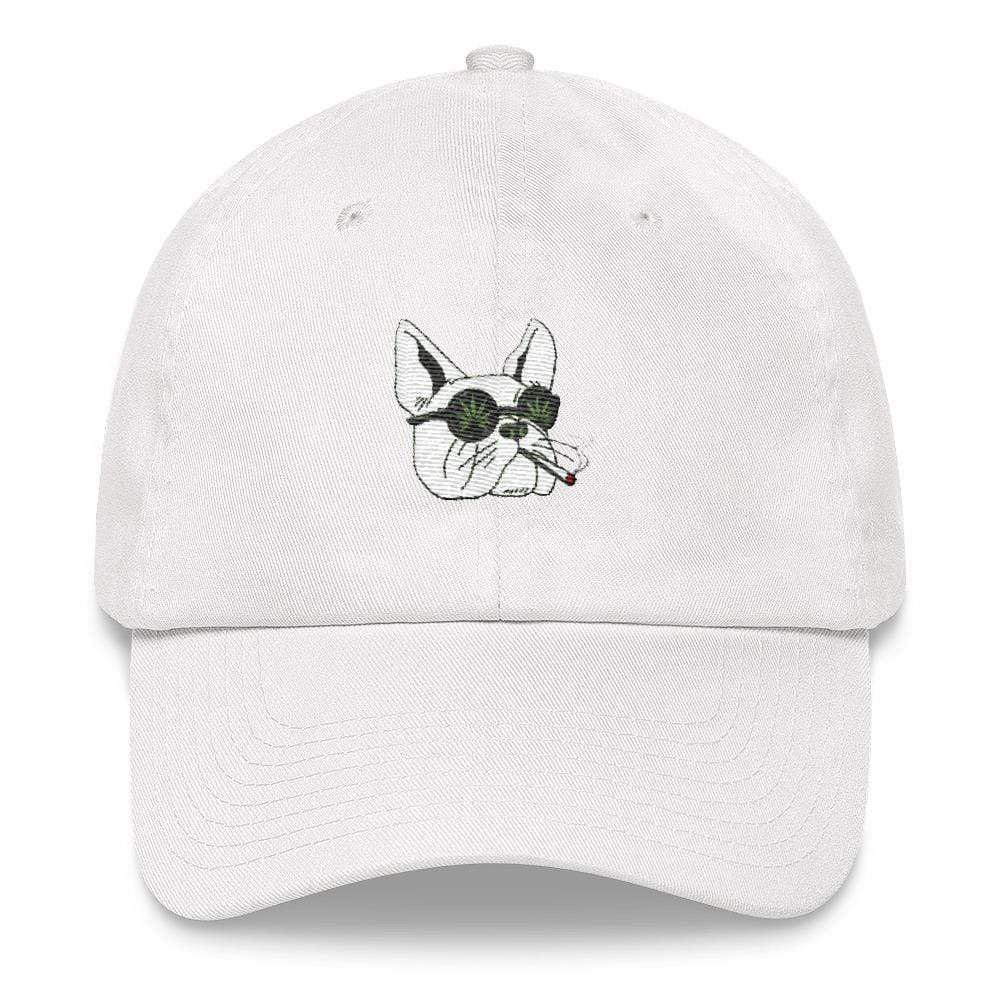 Kinky Cloth Hats White Stoner Pug Dad hat