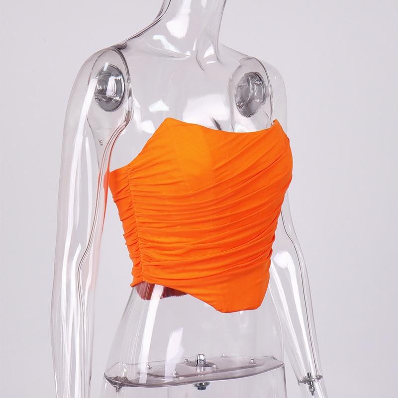 Kinky Cloth Orange / XS Strapless Mesh Corset