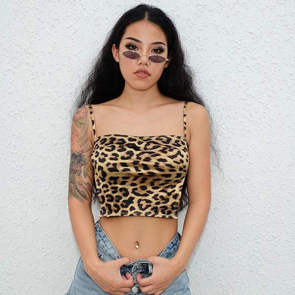 Kinky Cloth 200000790 Strappy Backless Leopard Print Crop Top