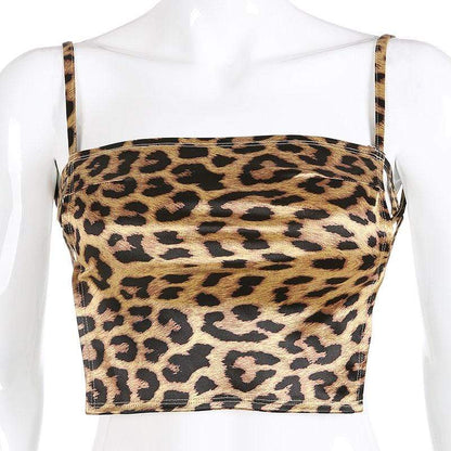 Kinky Cloth 200000790 Leopard Print / S Strappy Backless Leopard Print Crop Top
