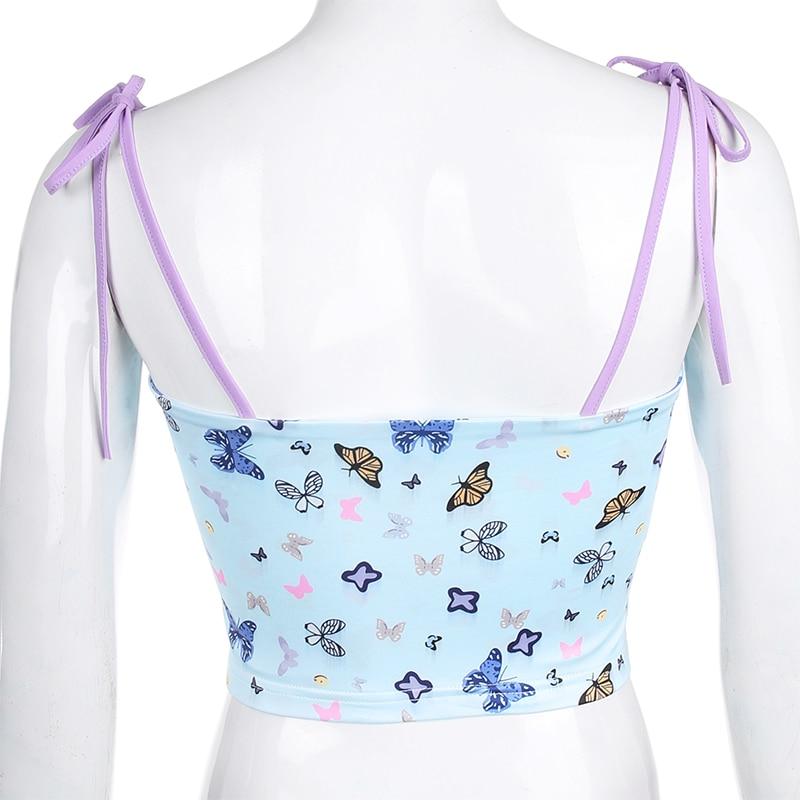 Kinky Cloth 200000790 Strappy Floral Butterflies Crop Top
