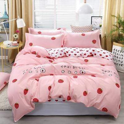 Pink and white designer bed sheets pillow and blankets for 1/6