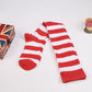 Kinky Cloth Socks Red White Striped Colors Thigh High Socks