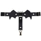 Kinky Cloth Accessories Cat evil black Studded Heart White Garters