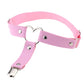 Kinky Cloth Accessories single heart pink Studded Heart White Garters