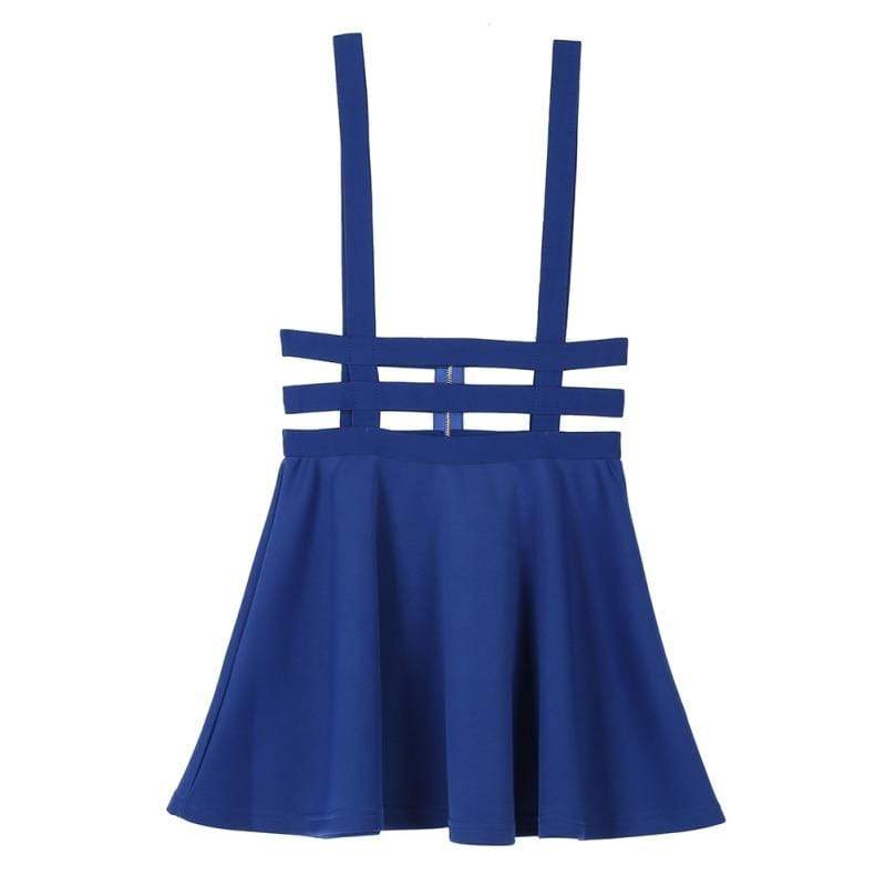 Kinky Cloth Skirt royal blue / One Size Suspender Mini Skirt