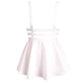 Kinky Cloth Skirt White / One Size Suspender Mini Skirt