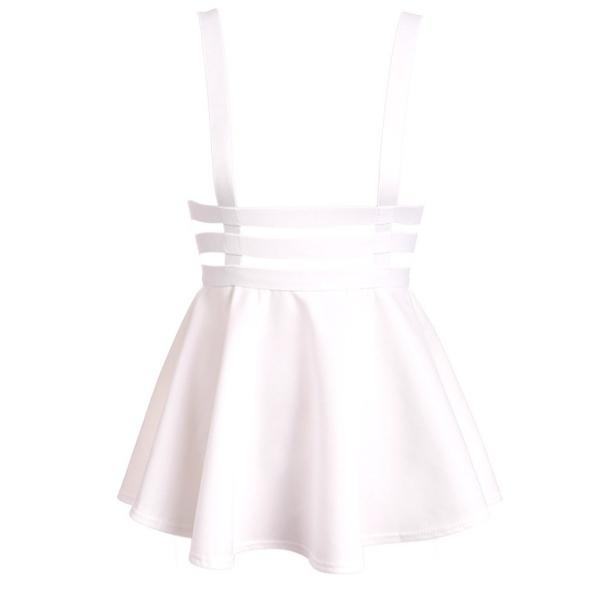 Kinky Cloth Skirt White / One Size Suspender Mini Skirt