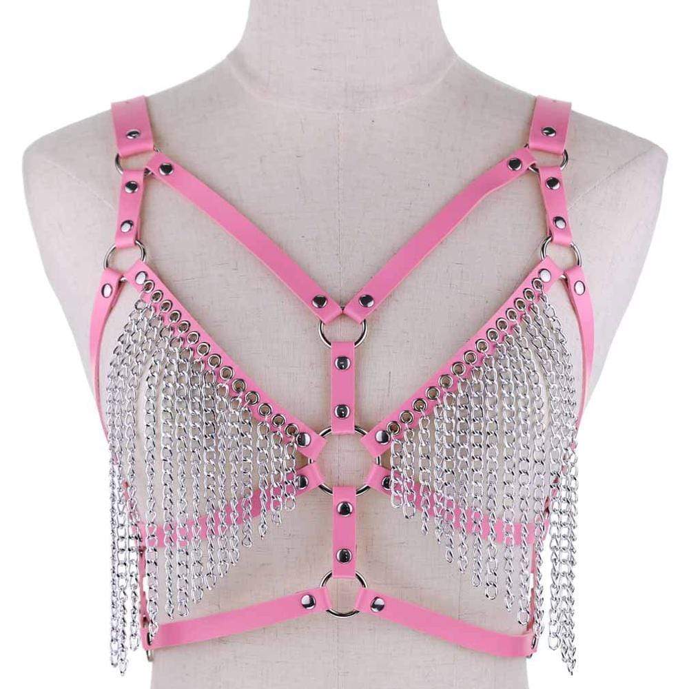 Kinky Cloth Harnesses pink Tassel Vest Harness