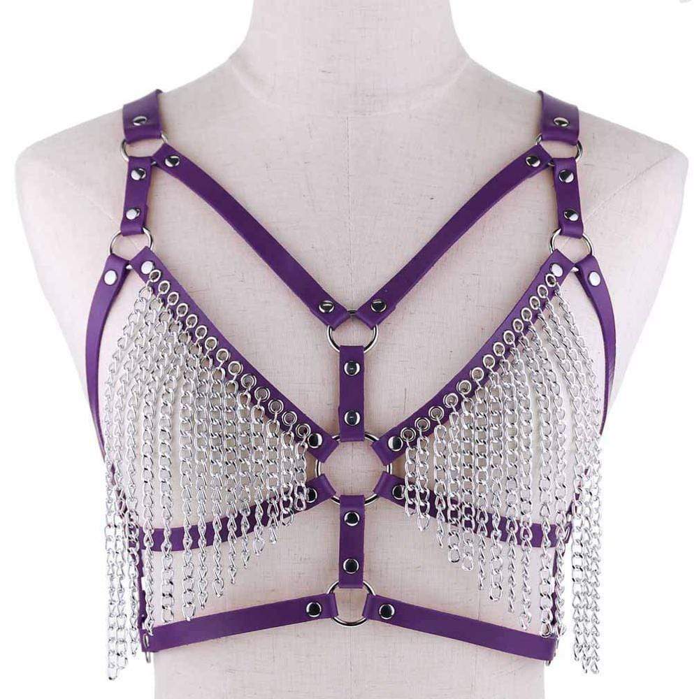Kinky Cloth Harnesses purple Tassel Vest Harness