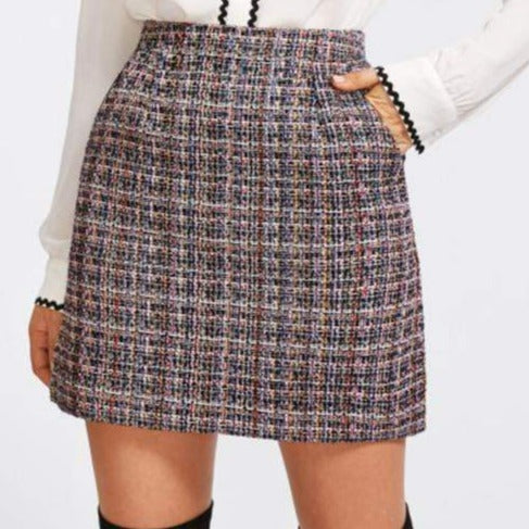 Celeste Bottom L Teacher's Tweed Skirt