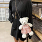 Kinky Cloth 100002856 White-Pink Dress Teddy Bear Toy Plush Chain Bag
