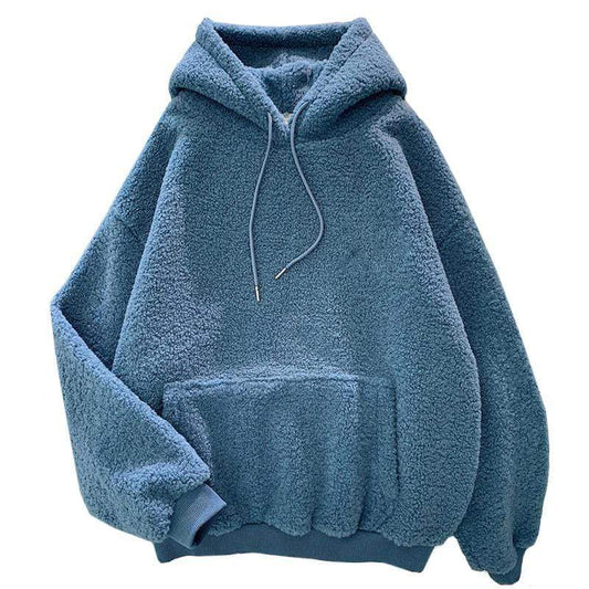 Kinky Cloth 200000348 Plain Blue / S Thick Cashmere Hoodie Sweatshirt
