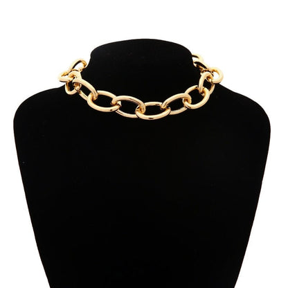 Kinky Cloth gold 3 Chain On The Neck Thick Massive Chunky Choker Grunge Girl Chokers Goth Jewelry Kpop Aesthetic Decorations  Women Accessories