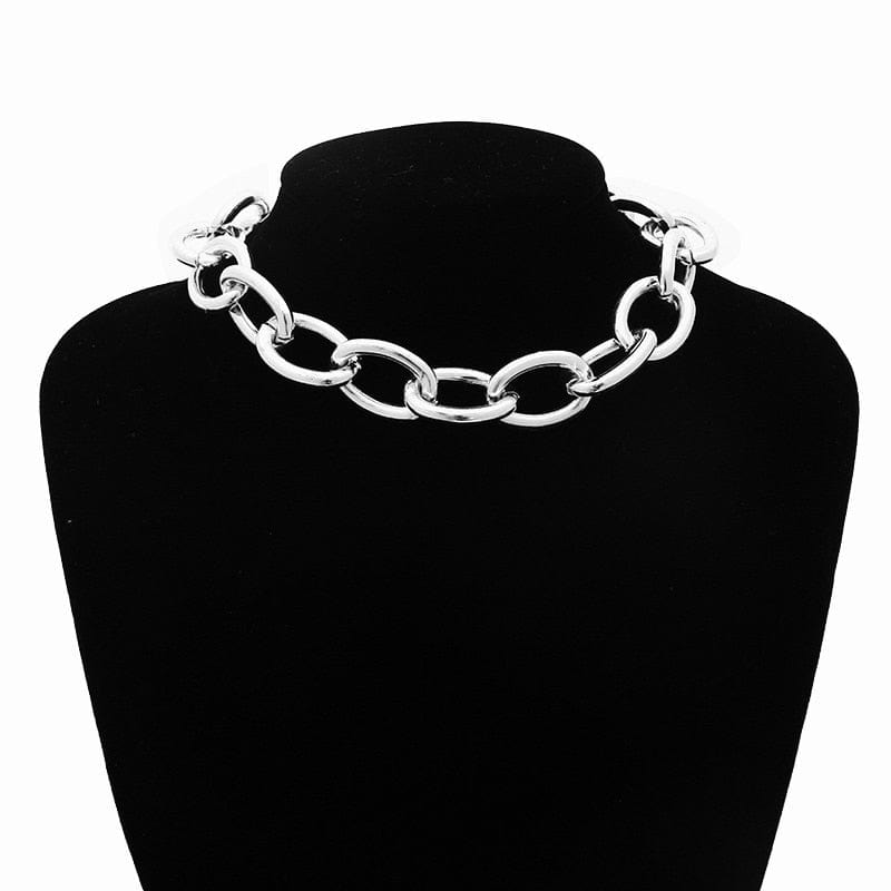 Kinky Cloth Chain On The Neck Thick Massive Chunky Choker Grunge Girl Chokers Goth Jewelry Kpop Aesthetic Decorations  Women Accessories