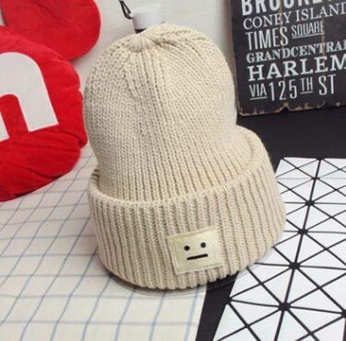 Kinky Cloth Hats Beige Thick Knit Meh Beanie
