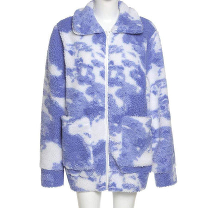 Kinky Cloth 201239907 Blue / S Thicken Plush Loose Coat Jacket