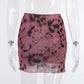 Kinky Cloth Tie Dye Double Layer Mesh Skirt