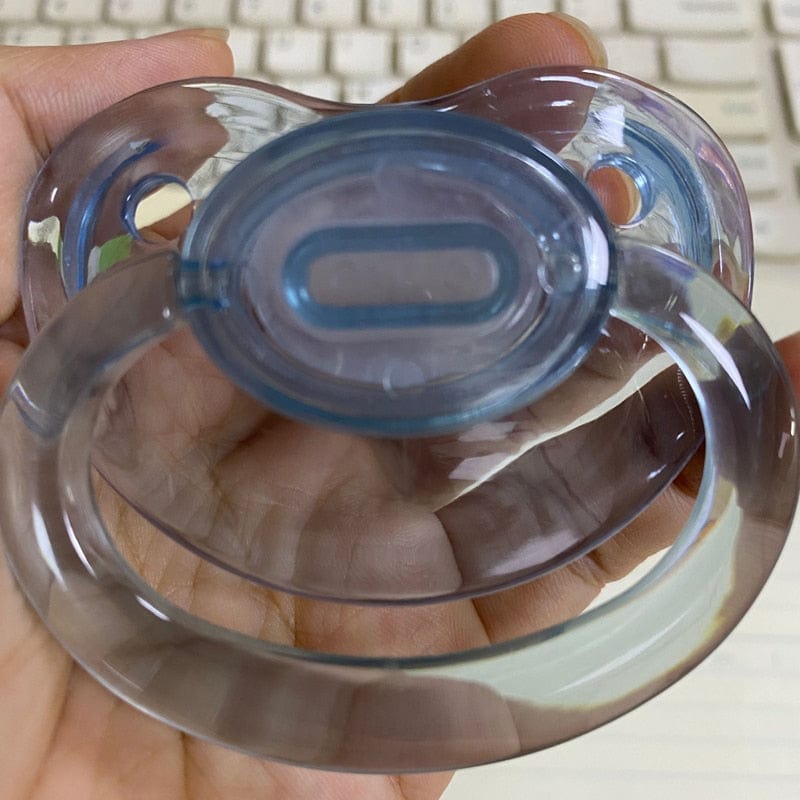 Kinky Cloth Blue Transparent Adult Size Pacifier