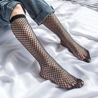 Transparent Elastic Fishnet Stockings
