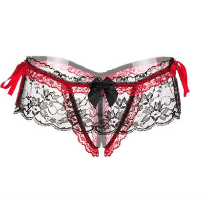 Kinky Cloth 200001799 Red / One Size Transparent Lace Bowknot G-String Thong