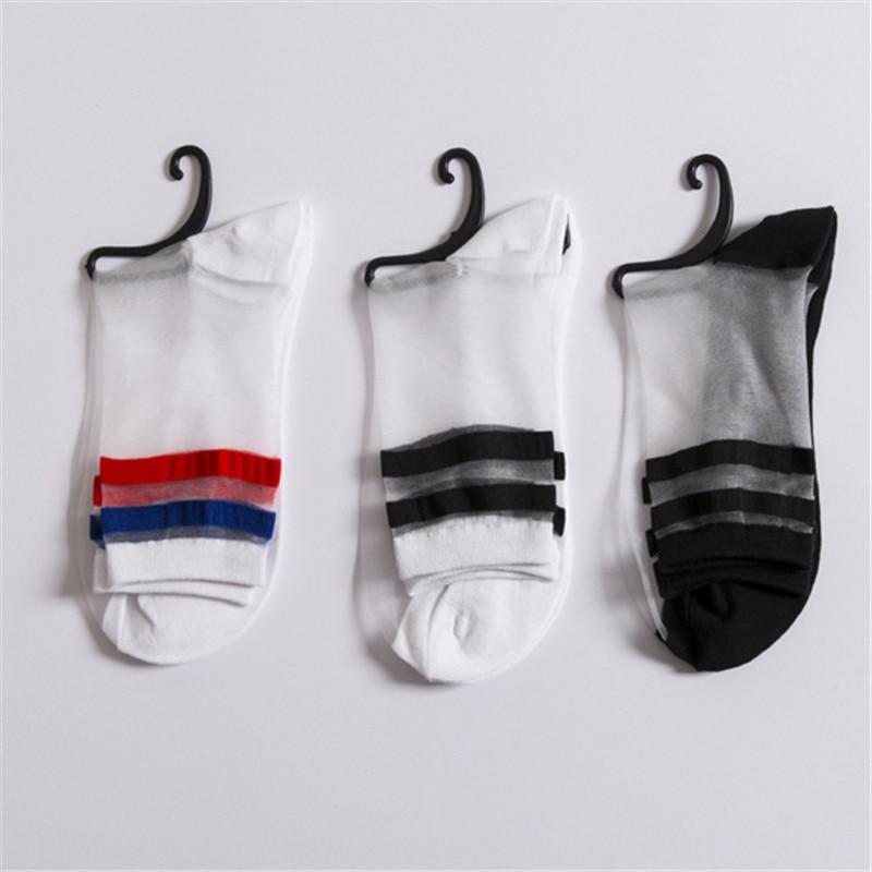 Kinky Cloth 200000866 Transparent Two Bars Short Socks