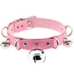 Kinky Cloth pink Triple Bell Ring Collar