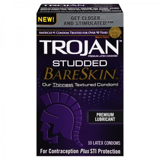 Paradise Marketing Extras Trojan Studded Bareskin Condoms 10 Package