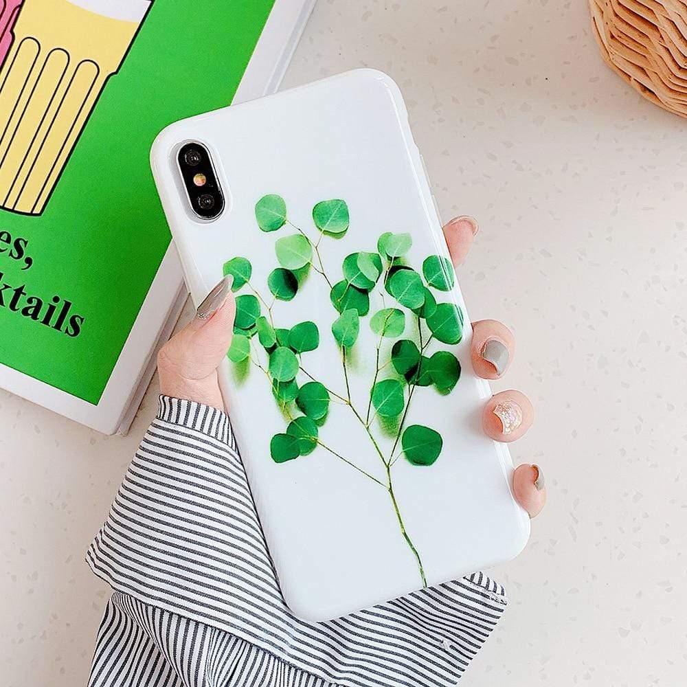 Kinky Cloth 380230 Style2 / For 7 Plus or 8 Plus Tropical Leaves and Flowers iPhone Case