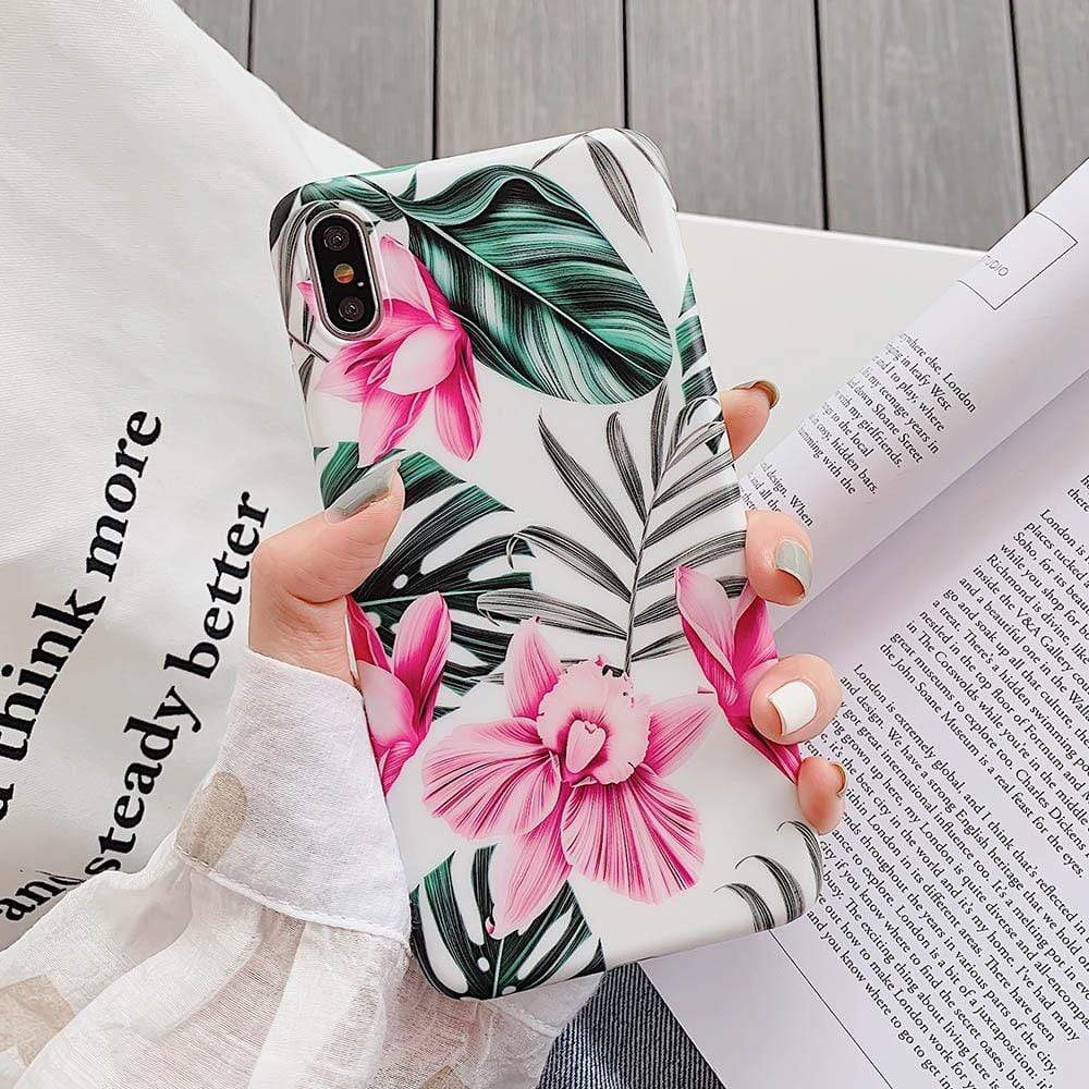 Kinky Cloth 380230 Style6 / For 7 Plus or 8 Plus Tropical Leaves and Flowers iPhone Case