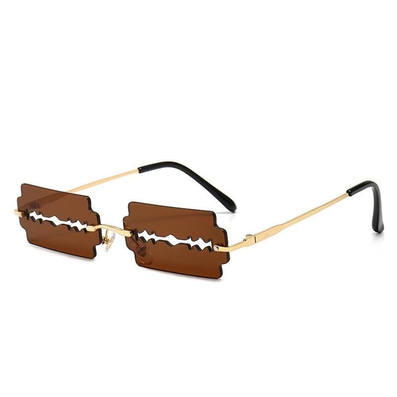 Kinky Cloth 33902 Brown Ultralight Blade Shape Sunglasses
