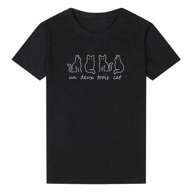 Kinky Cloth Black / L Un Deux Trois Cat T-shirt