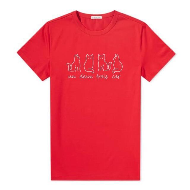 Kinky Cloth Red / L Un Deux Trois Cat T-shirt