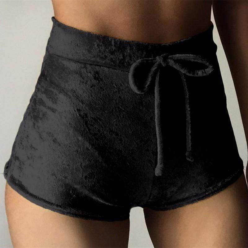 Kinky Cloth Shorts Black / L Velvet Drawstring Shorts