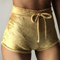 Kinky Cloth Shorts Gold / L Velvet Drawstring Shorts