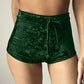 Kinky Cloth Shorts Green / L Velvet Drawstring Shorts