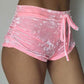 Kinky Cloth Shorts Pink / L Velvet Drawstring Shorts